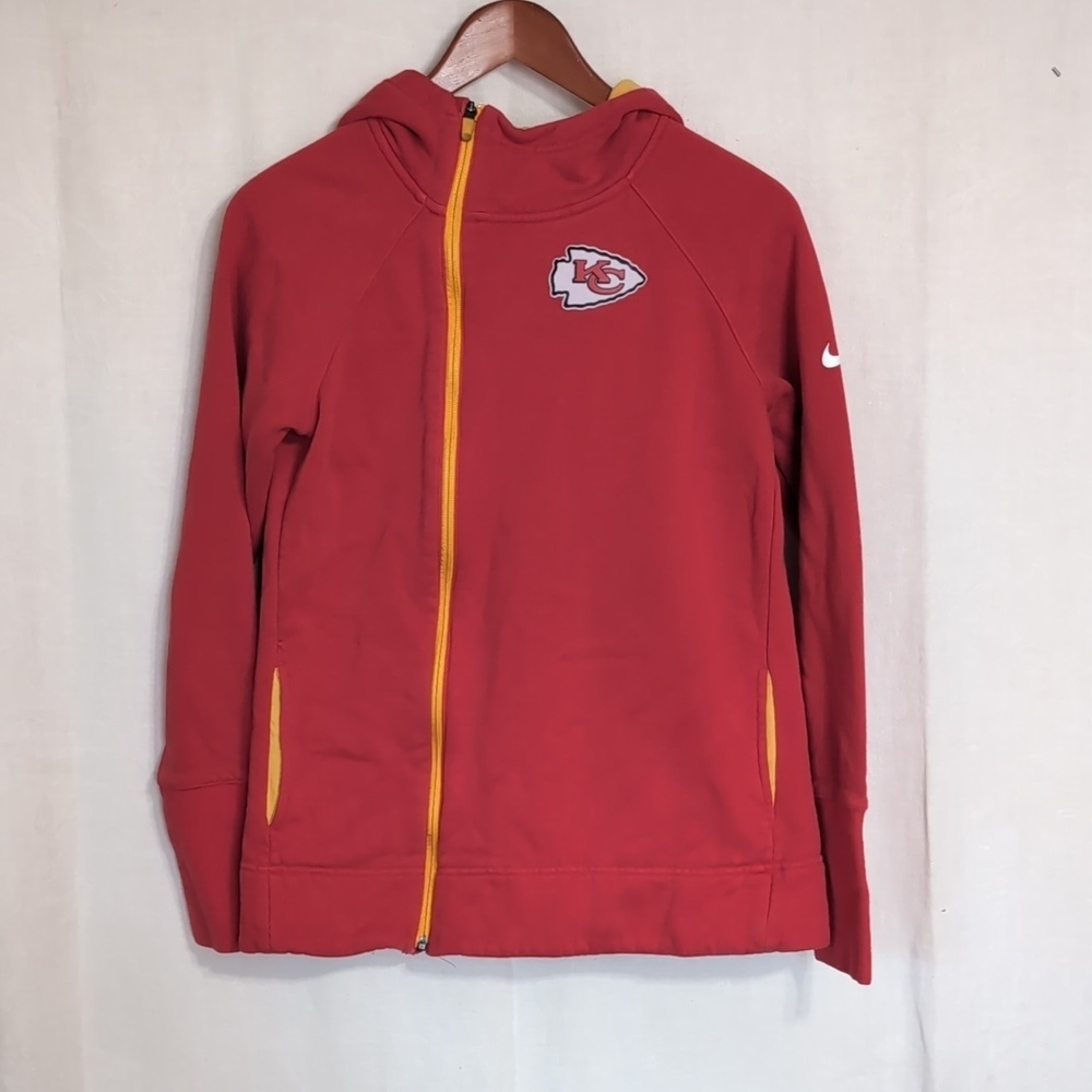 Nike NFL Kansas City Chiefs Asymmetrical Zip Hooded Sweatshirt Size Small